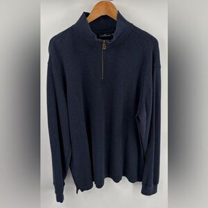 Rodd & Gunn men’s Alton Ave 1/4 zip navy cotton pullover sweatshirt size 2XL